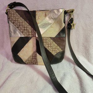 Coach brown patchwork crossbody